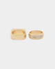 Wild For The Weekend Cross Stone Ring 2 Pack (Medium) Gold/White
