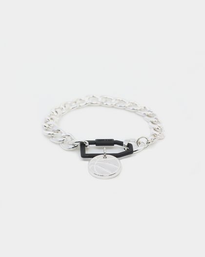 Wild For The Weekend Slam Dunk Basketball Bracelet Silver/Black
