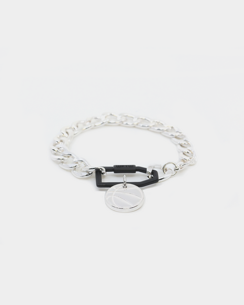 Wild For The Weekend Slam Dunk Basketball Bracelet Silver/Black