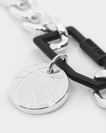 Wild For The Weekend Slam Dunk Basketball Bracelet Silver/Black