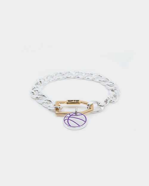 Wild For The Weekend Slam Dunk Basketball Bracelet Silver/Gold