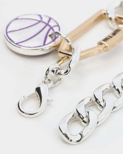 Wild For The Weekend Slam Dunk Basketball Bracelet Silver/Gold