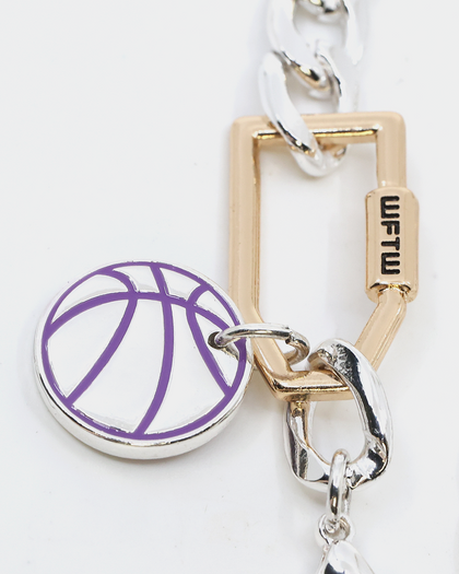 Wild For The Weekend Slam Dunk Basketball Bracelet Silver/Gold