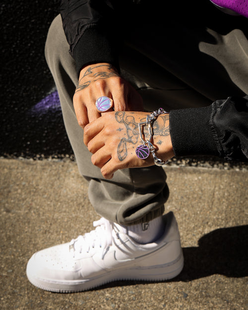 Wild For The Weekend Slam Dunk Basketball Bracelet Silver/Gold