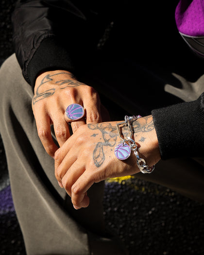 Wild For The Weekend Slam Dunk Basketball Bracelet Silver/Gold