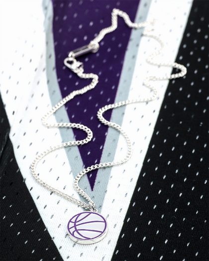 Wild For The Weekend Slam Dunk Basketball Necklace Silver