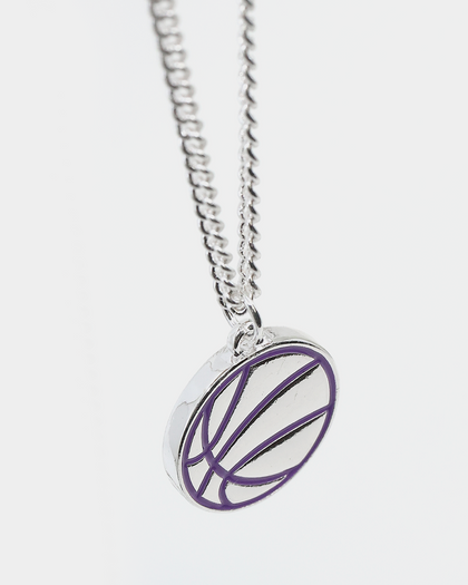 Wild For The Weekend Slam Dunk Basketball Necklace Silver