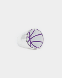 Wild For The Weekend Slam Dunk Basketball Ring (Large) Silver