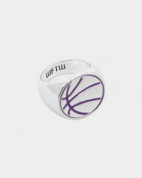 Wild For The Weekend Slam Dunk Basketball Ring (Large) Silver