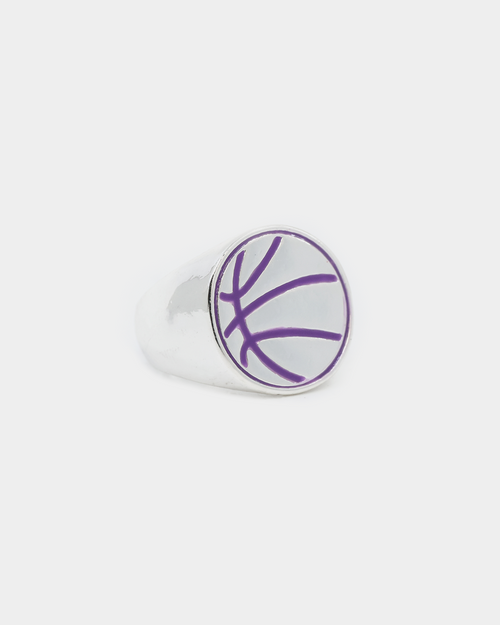 Wild For The Weekend Slam Dunk Basketball Ring (Medium) Silver