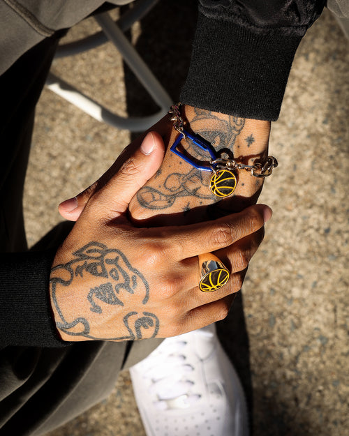 Wild For The Weekend Slam Dunk Basketball Bracelet Gold/Blue