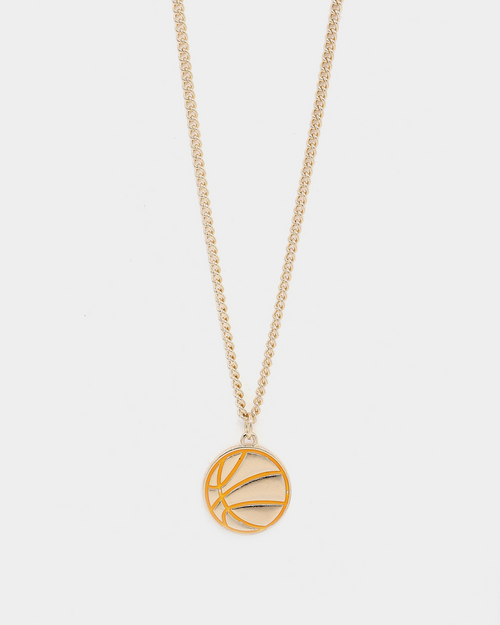 Wild For The Weekend Slam Dunk Basketball Necklace Gold