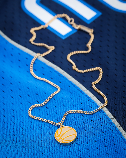 Wild For The Weekend Slam Dunk Basketball Necklace Gold