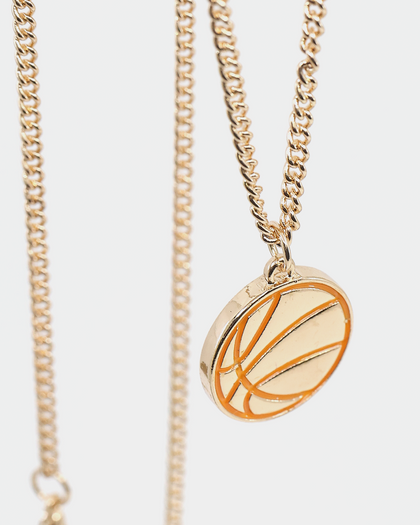 Wild For The Weekend Slam Dunk Basketball Necklace Gold