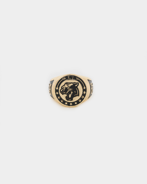 Wild For The Weekend Wildcats Coin Signet Ring (Medium) Gold