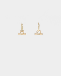 Wild For The Weekend Wildcats T-Bar Drop Hoop Earrings Gold