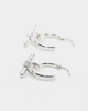 Wild For The Weekend Wildcats T-Bar Drop Hoop Earrings Silver