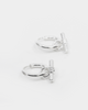 Wild For The Weekend Wildcats T-Bar Drop Hoop Earrings Silver