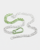 Wild For The Weekend Carabiner Chain Necklace Silver/Green