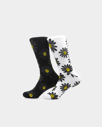 Goat Crew 2 Pack Smiley Socks Black/White/Yellow