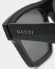 Gucci 55 Sunglasses Black/Black/Grey