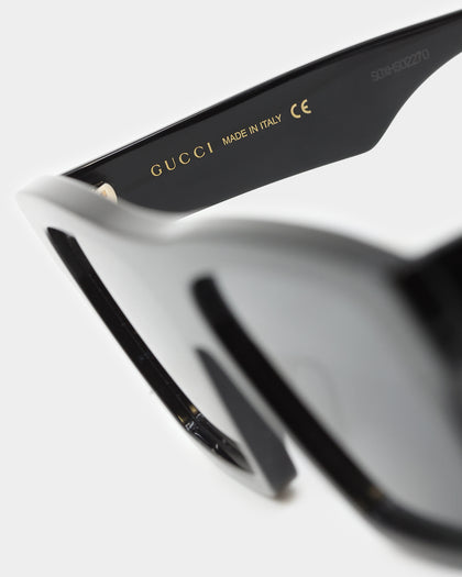 Gucci 55 Sunglasses Black/Black/Grey