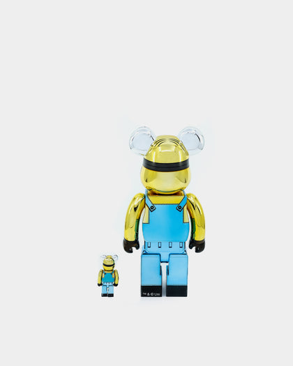 Medicom Toy Be@rbrick Dave Chrome Version 100% & 400% Collectible Set Multi-Coloured