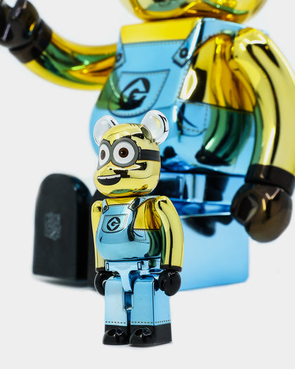 Medicom Toy Be@rbrick Dave Chrome Version 100% & 400% Collectible Set Multi-Coloured