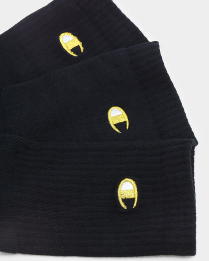 Champion Culture Kings X Champion C Logo Crew Socks 3 Pack Black/Gold