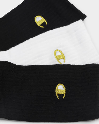 Champion Culture Kings X Champion C Logo Crew Socks 3 Pack Black/White