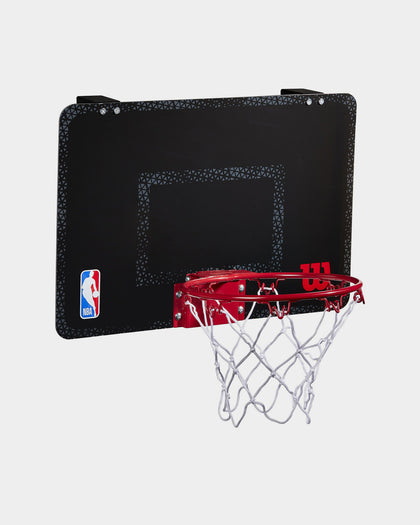 Wilson NBA Forge Acrylic Mini Hoop: Black Colour +30 NBA Team Stickers Multi-coloured