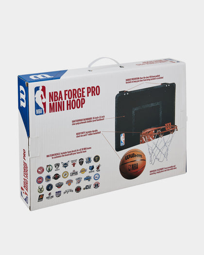 Wilson NBA Forge Acrylic Mini Hoop: Black Colour +30 NBA Team Stickers Multi-coloured