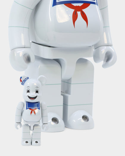 Medicom Toy Be@rbrick X Ghostbusters Stay Puft Marshmallow Man 100% & 400% Figure Set Multi-Coloured