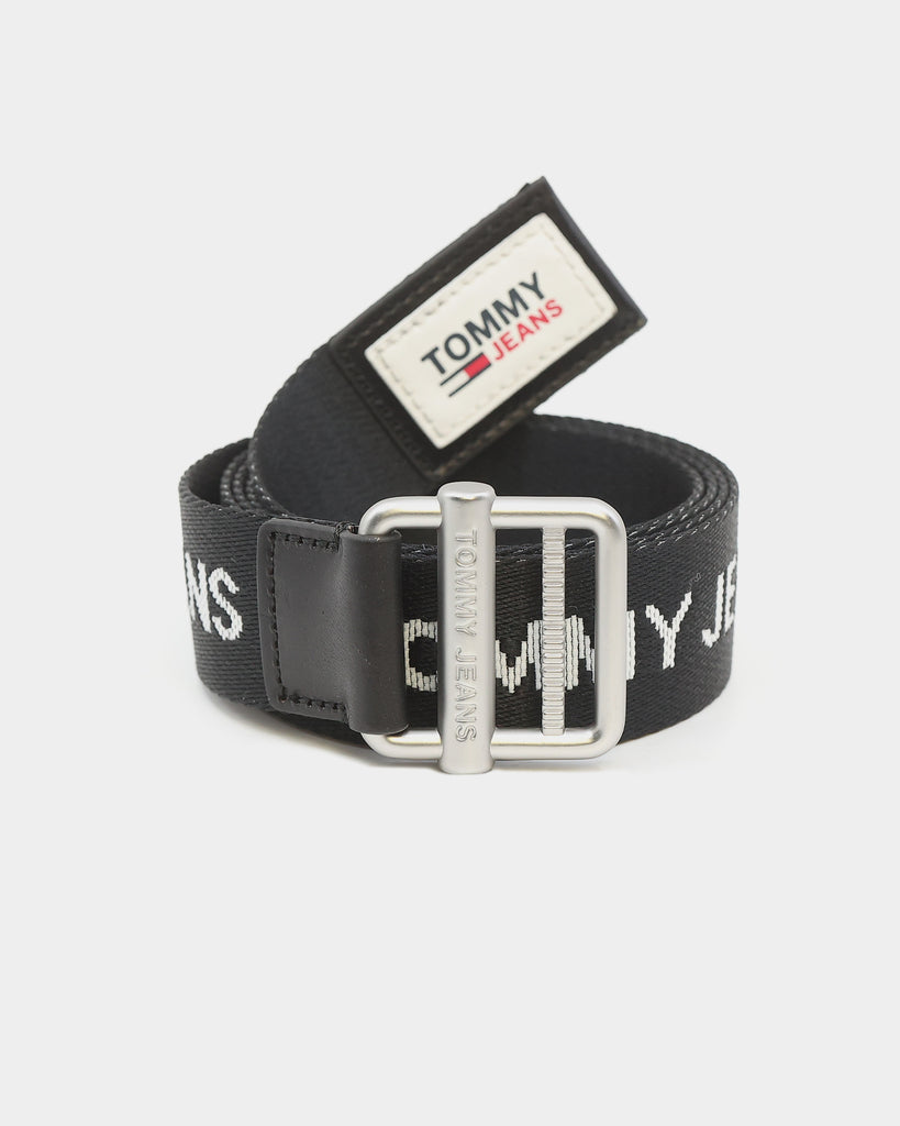 Tommy Jeans Essential Logo Tape Webbing Belt Black | Culture Kings US