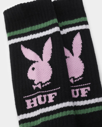 HUF X Playboy Rabbit Head Crew Socks Black