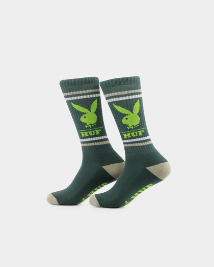 HUF X Playboy Rabbit Head Crew Socks Forest Green