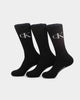 Calvin Klein 1/2 Terry Cushion Crew Sock 3 Pack Black Assorted