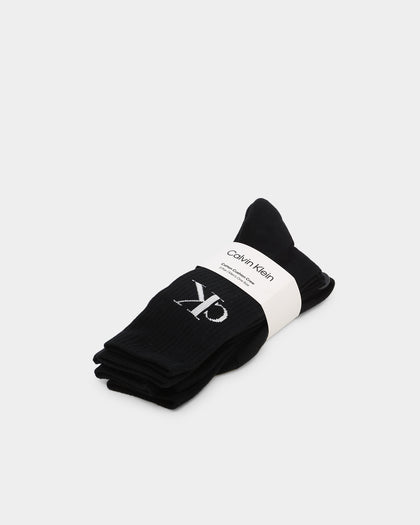 Calvin Klein 1/2 Terry Cushion Crew Sock 3 Pack Black Assorted