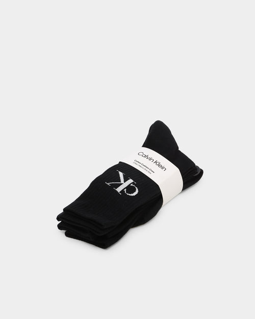 Calvin Klein 1/2 Terry Cushion Crew Sock 3 Pack Black Assorted