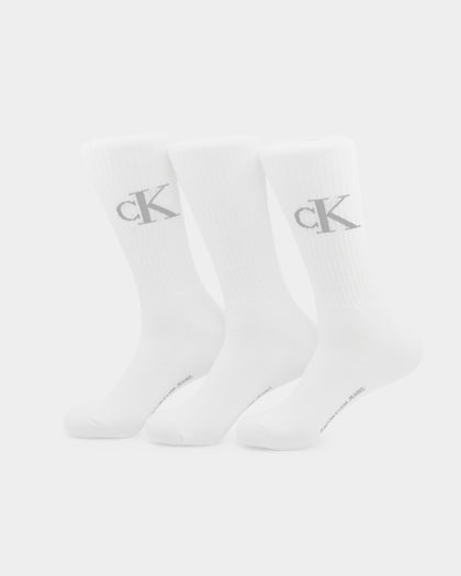 Calvin Klein 1/2 Terry Cushion Crew Sock 3 Pack White