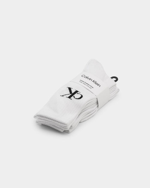 Calvin Klein 1/2 Terry Cushion Crew Sock 3 Pack White