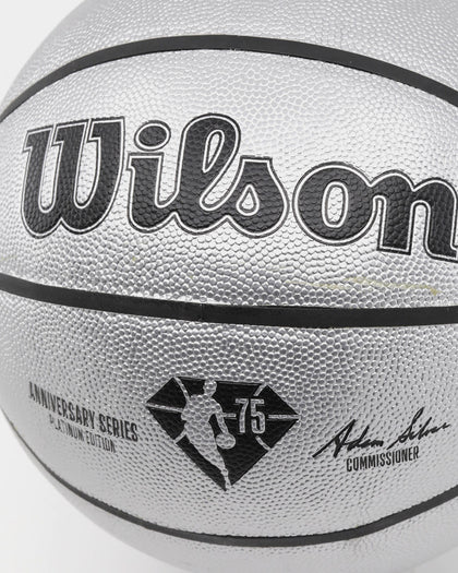 Wilson NBA 75th Anniversary Platinum Edition Basketball Platinum