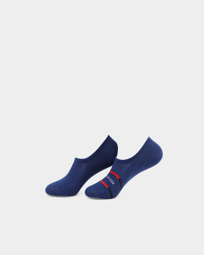 Tommy Hilfiger Breton Stripe 2 Pack No Show Socks Navy