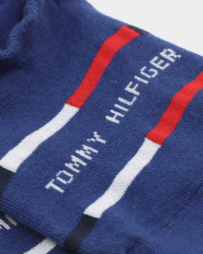 Tommy Hilfiger Breton Stripe 2 Pack No Show Socks Navy