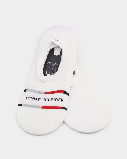 Tommy Hilfiger Breton Stripe 2 Pack No Show Socks White