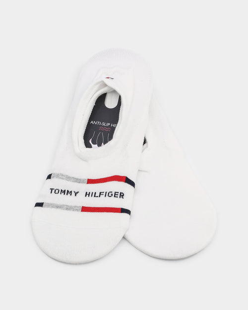 Tommy Hilfiger Breton Stripe 2 Pack No Show Socks White