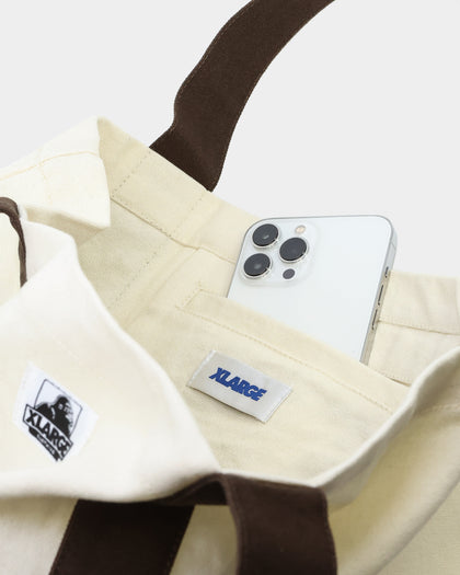 X-Large 91 Contrast Tote Bag Cream/Brown