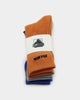 XLARGE Text Socks 3 Pack Orange/Grey/Blue