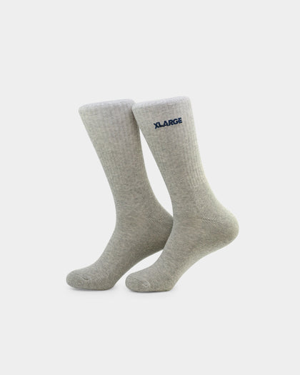 XLARGE Text Socks 3 Pack Orange/Grey/Blue