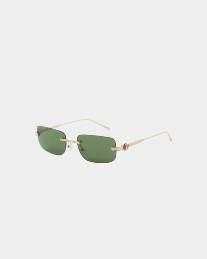 NUQE Uncut Sunglasses Gold/Green